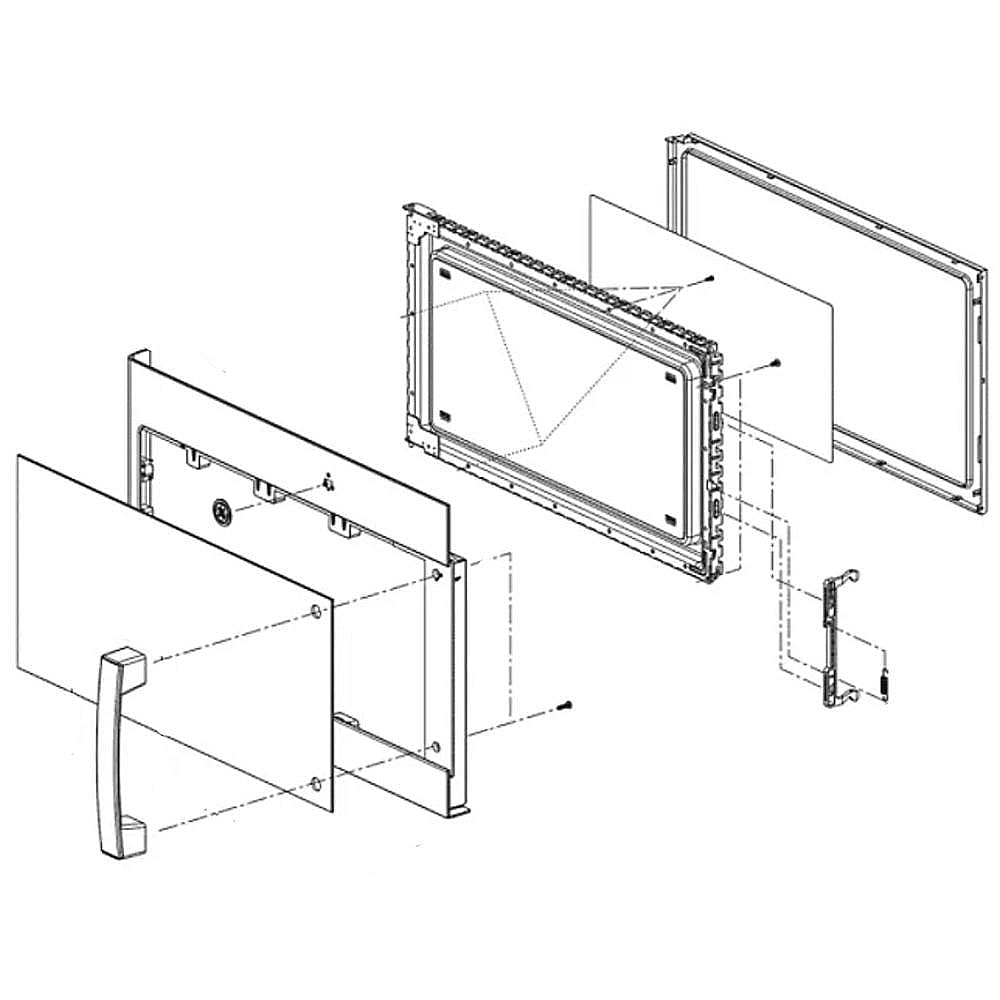 Part #wb56X44649, Microwave Door Assembly (White) (Replaces Wb56X35674)