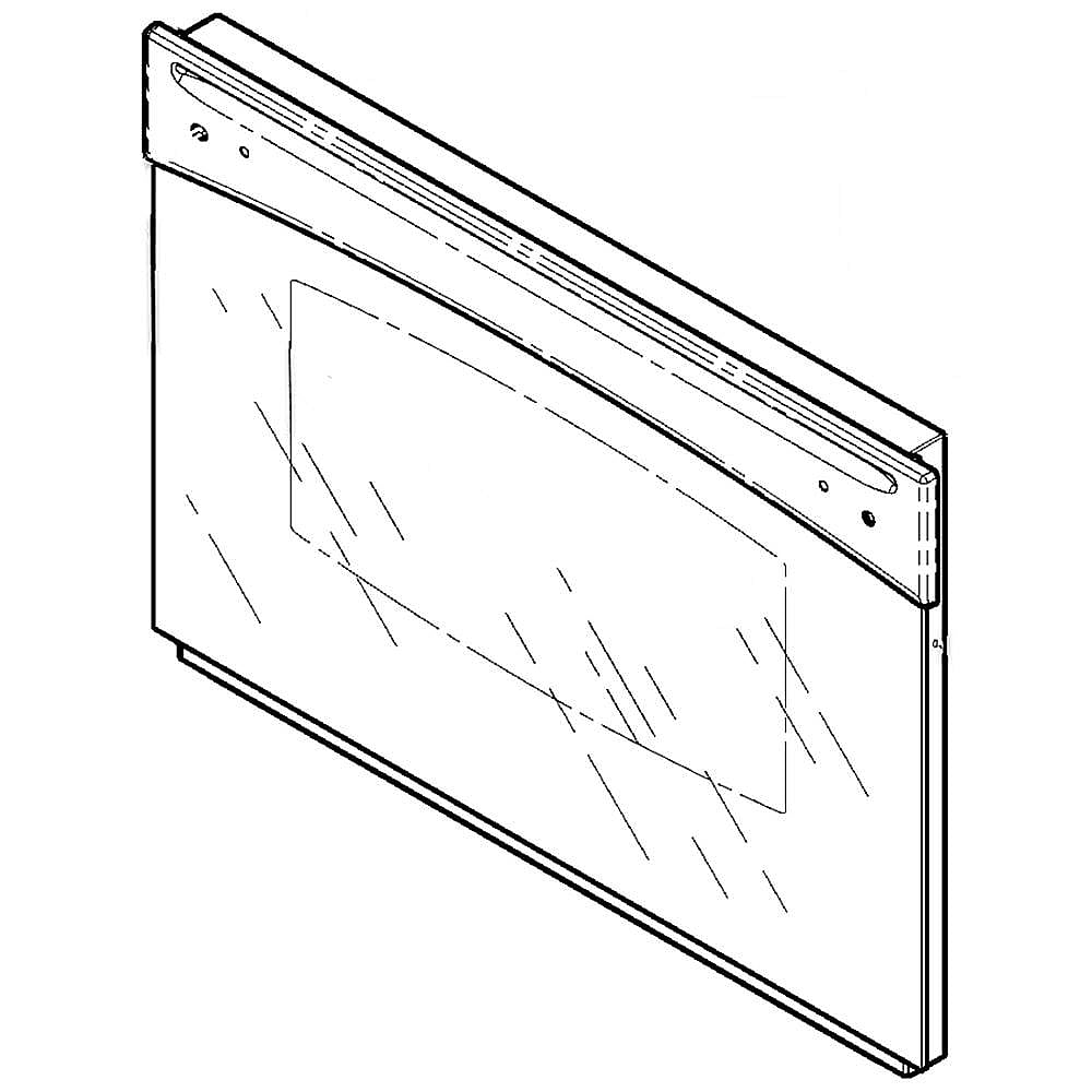 GE Part #wb57T10347, Ran Oven Door Outer Panel | 34.00 x 26.00 x 5.00