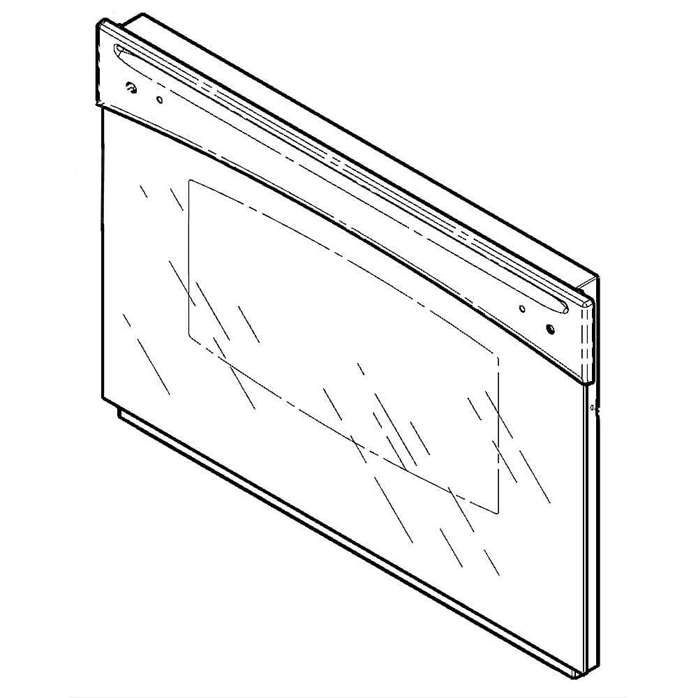 GE Part #wb57T10348, Ran Oven Door Outer Panel (Black) | 34.00 x 26.20 x 5.00