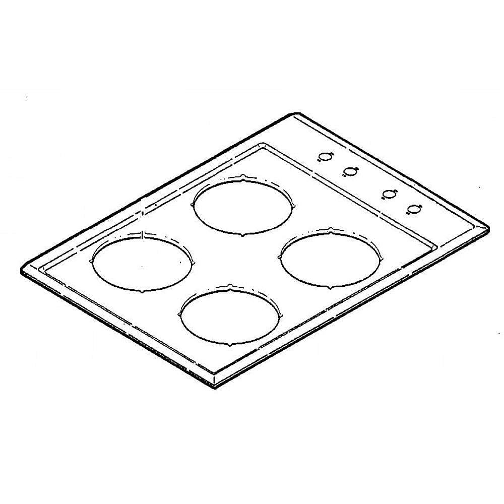 GE Part #wb62K10088, Cooktop Main Top (White)