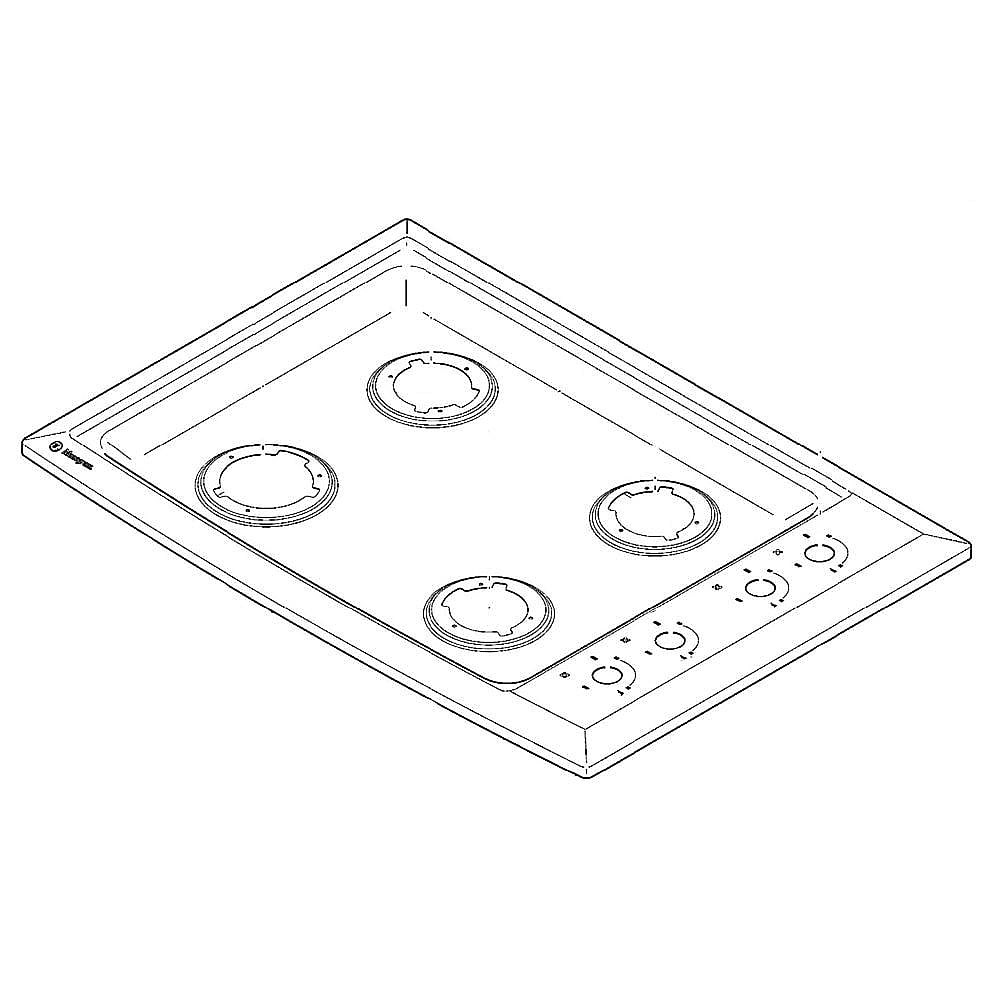 GE Part #wb62T10536, Cooktop Main Top | 35.70 x 29.50 x 8.60