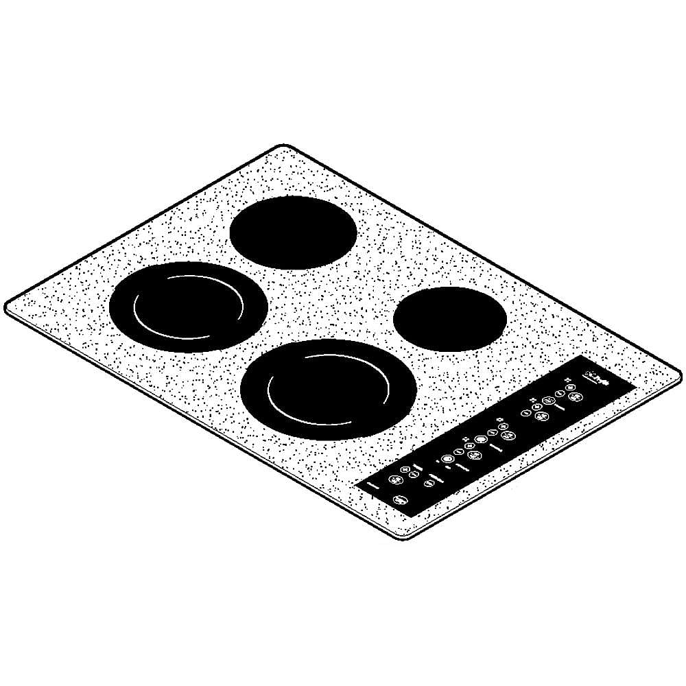 GE Part #wb62T10564, Cooktop Main Top Assembly | 34.80 x 28.40 x 4.90