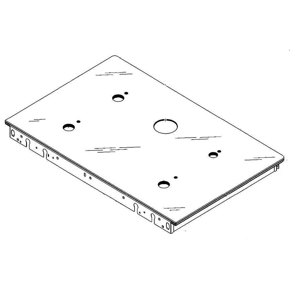 GE Part #wb62T10707, Ran Main Top (Black) | 36.90 x 25.90 x 5.50