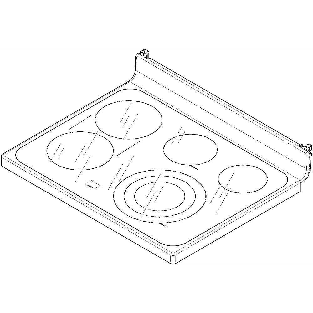 GE Part #wb62T10758, Glass Main Top