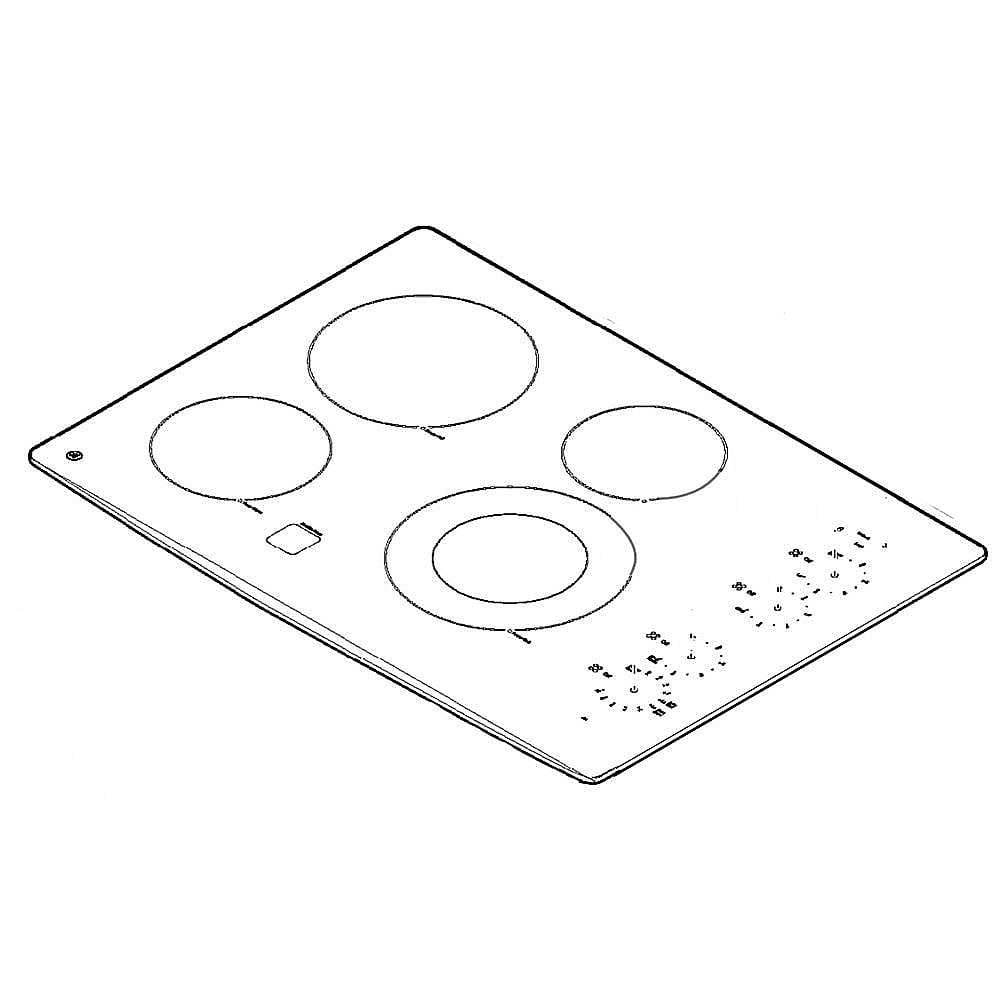 Part #wb62X24107, Cooktop Main Top / 36.90 x 26.10 x 5.20
