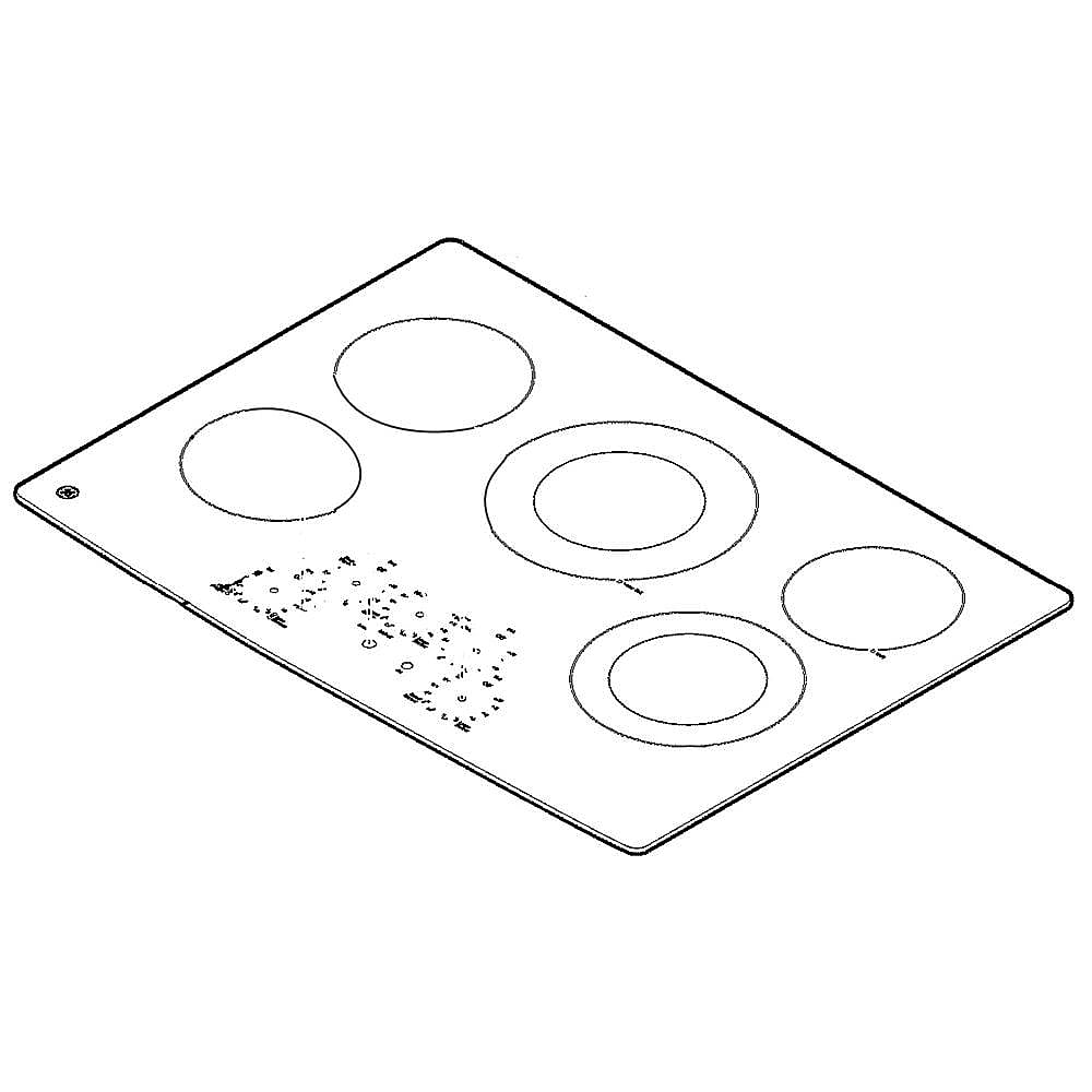 GE Part #wb62X24135, Cooktop Main Top | 36.80 x 26.10 x 5.20