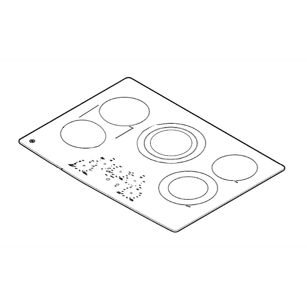 GE Part #wb62X24224, Cooktop Main Top | 41.00 x 26.00 x 6.10