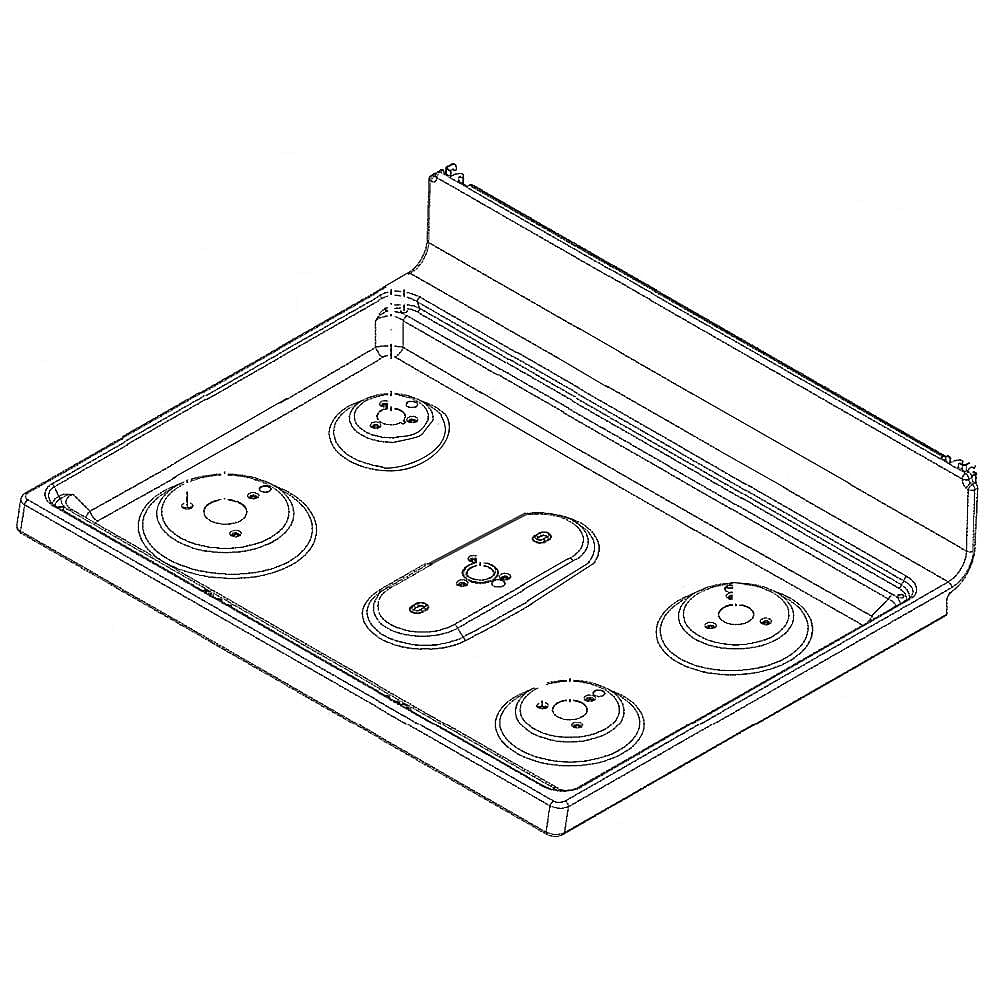 Part #wb62X24798, Range Top And Bracket Assembly / 33.10 x 28.10 x 8.20