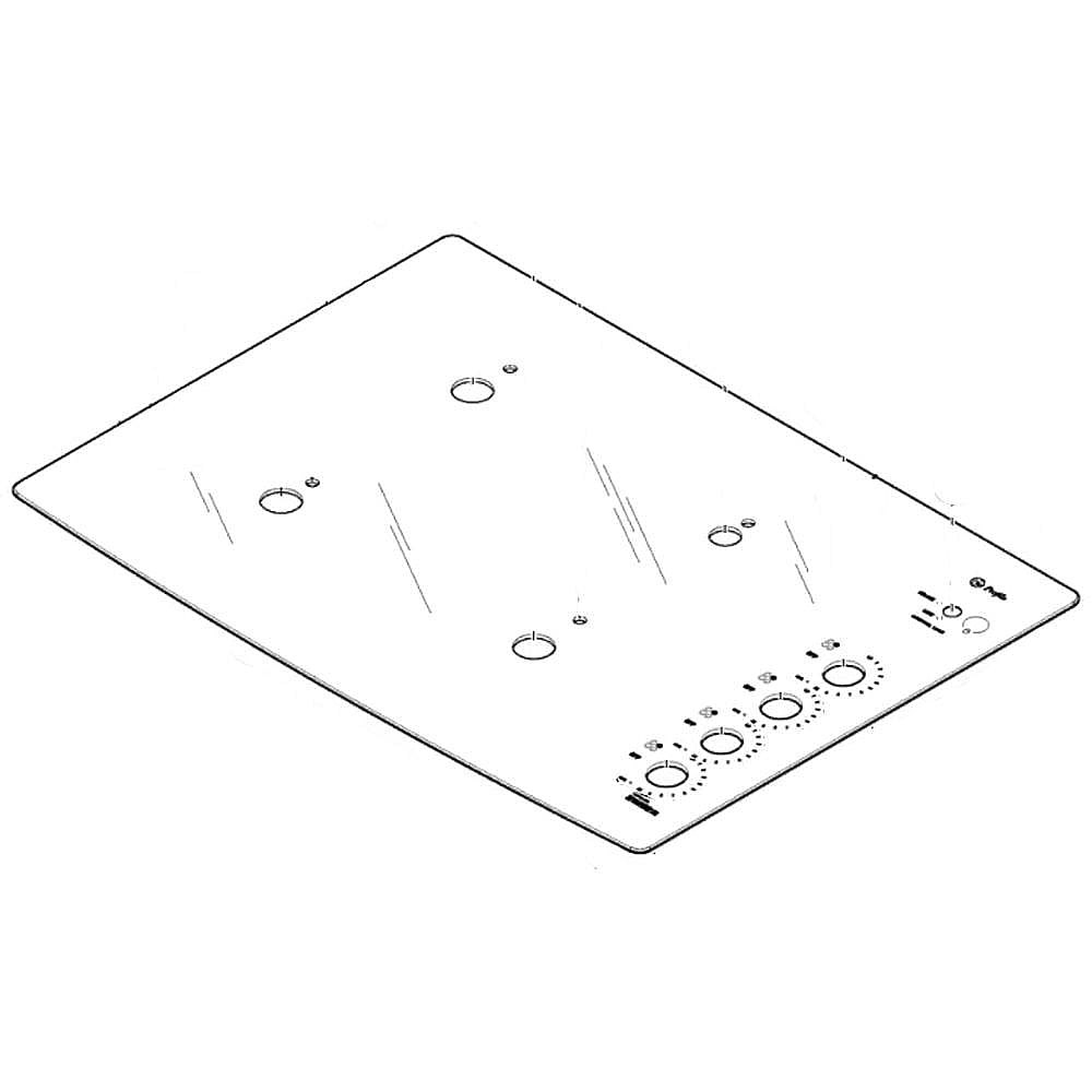 Part #wb62X25701, Cooktop Main Top (Black) (Replaces Wb62T10345, Wb62T10831) / 34.30 x 26.10 x 3.70