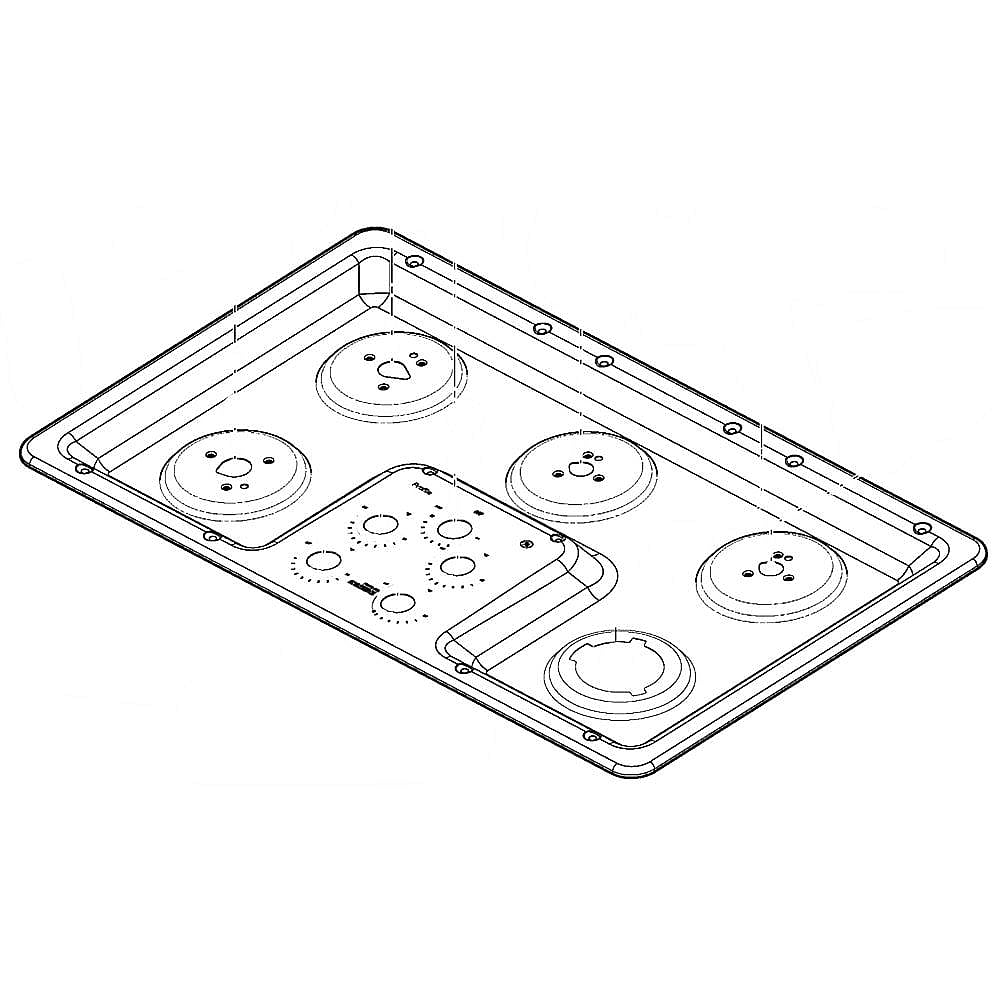Part #wb62X25918, Ge Cooktop Main Top / 36.60 x 21.20 x 2.00