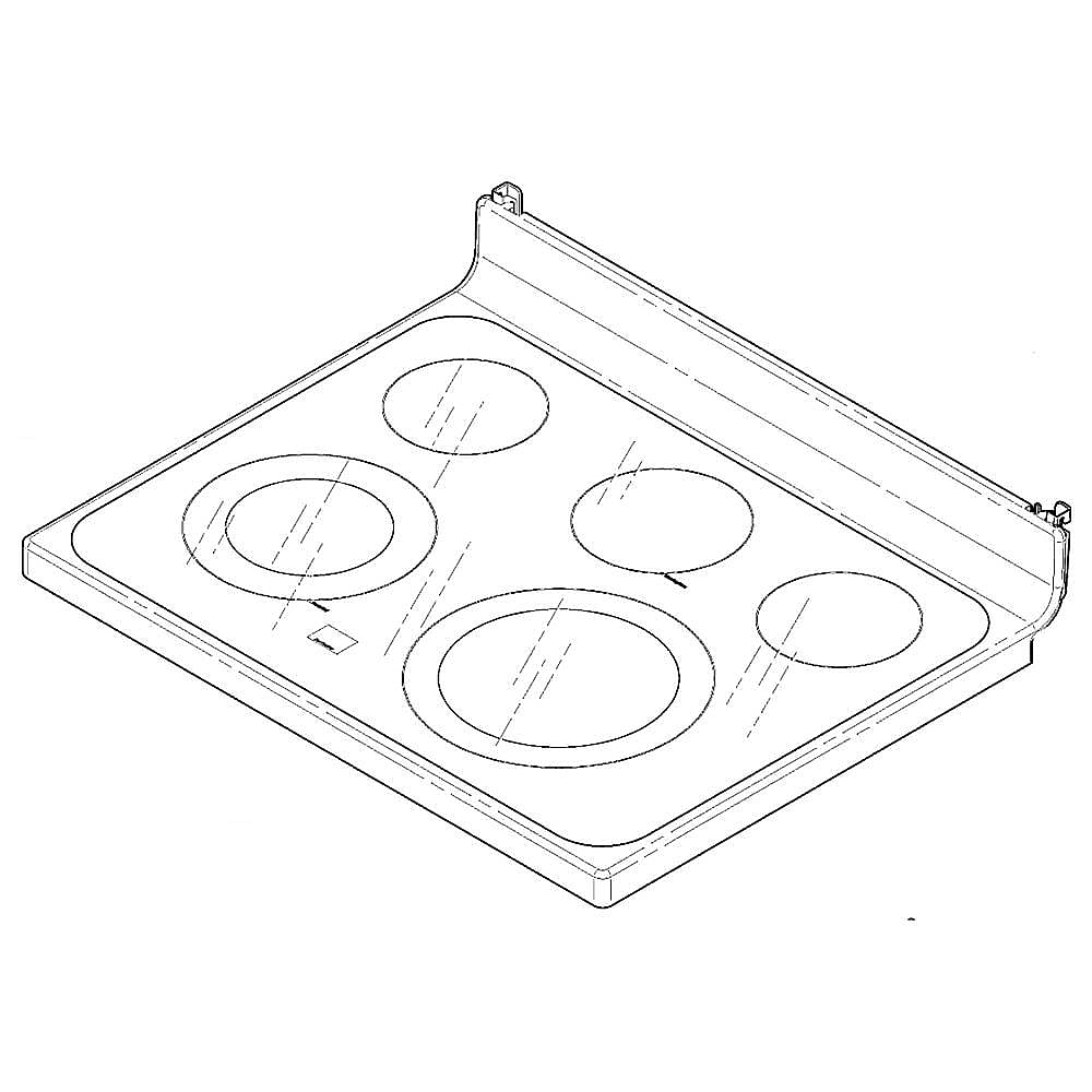 Part #wb62X25970, G.e. Range Main Top Assembly (Bisque) / 35.00 x 31.00 x 9.60
