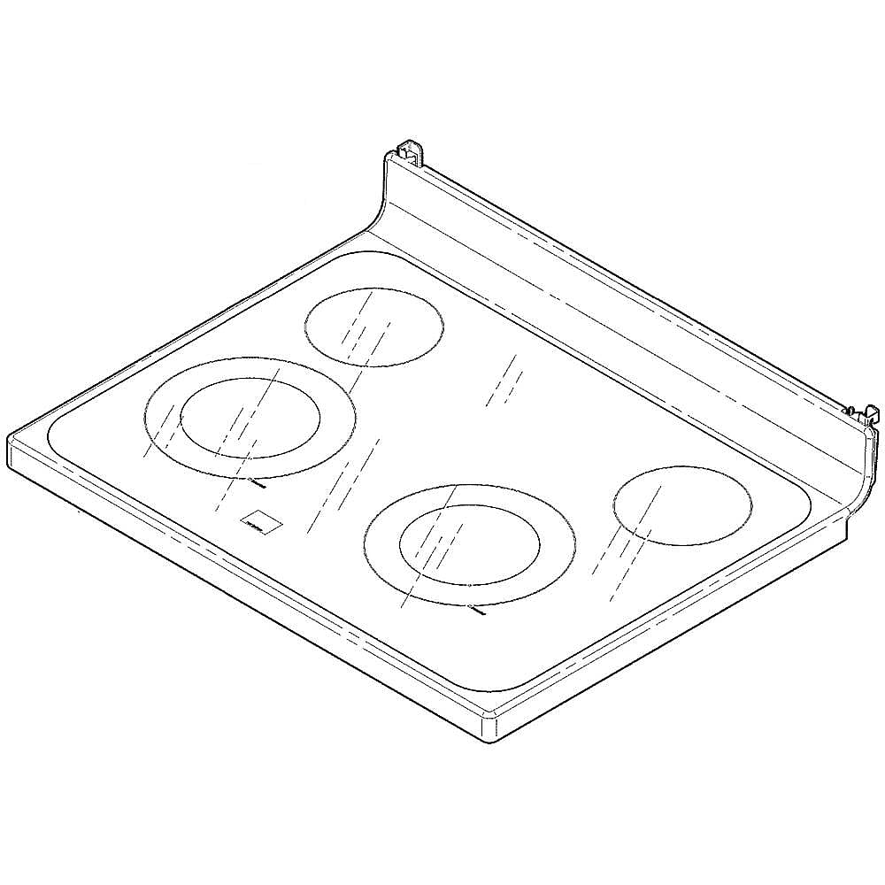 Part #wb62X26649, Range Main Top Assembly (Black) / 10.00 x 31.00 x 9.70