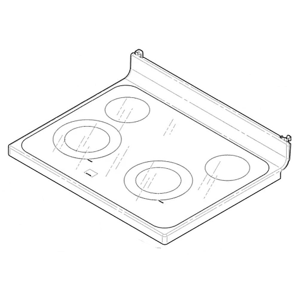 GE Part #wb62X26650, Ran Main Top Assembly (Black) | 10.00 x 30.90 x 9.70
