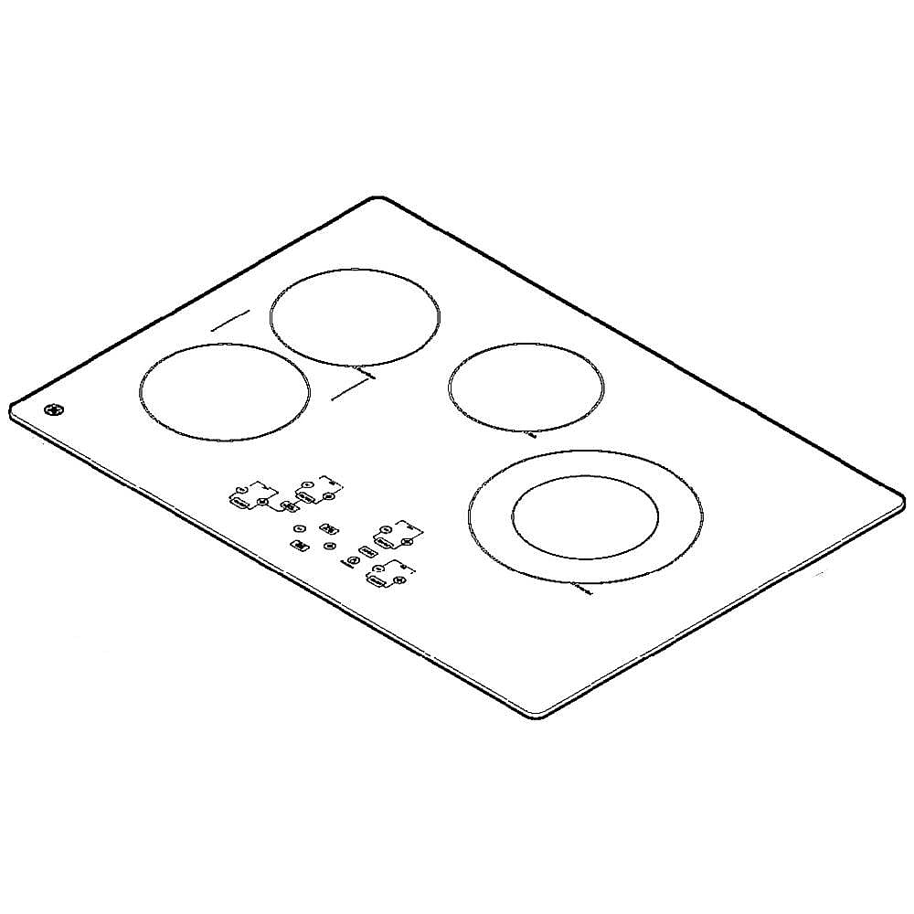 GE Part #wb62X26842, Cooktop Main Top Assembly | 6.00 x 26.00 x 5.40
