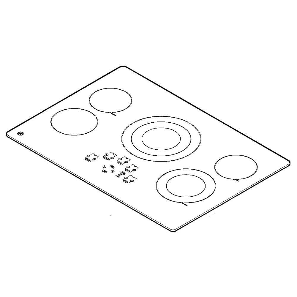 Part #wb62X26844, Ge Cooktop Main Top And User Interface Control (Replaces Wb62X24200) / 40.90 x 26.50 x 5.90