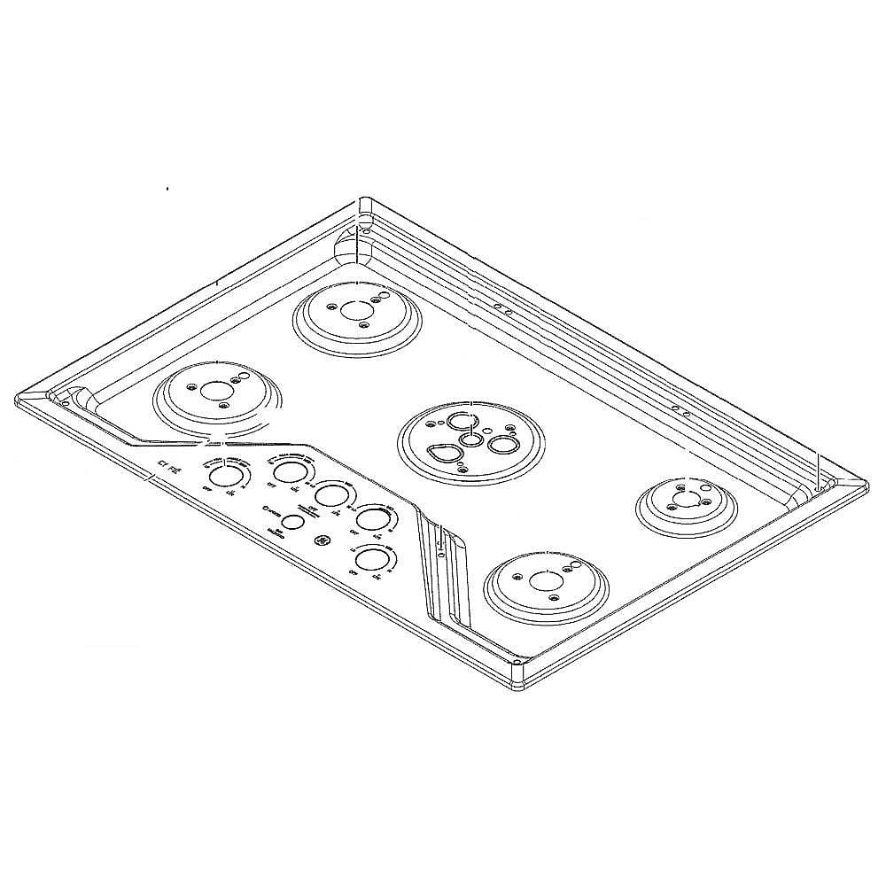 Part #wb62X33187, Ge Cooktop Main Top (Stainless) / 1.00 x 1.00 x 1.00