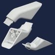 Range Oven Door Handle End Cap Set (white) for GE JDP36BW1AD - Part WB7K5319