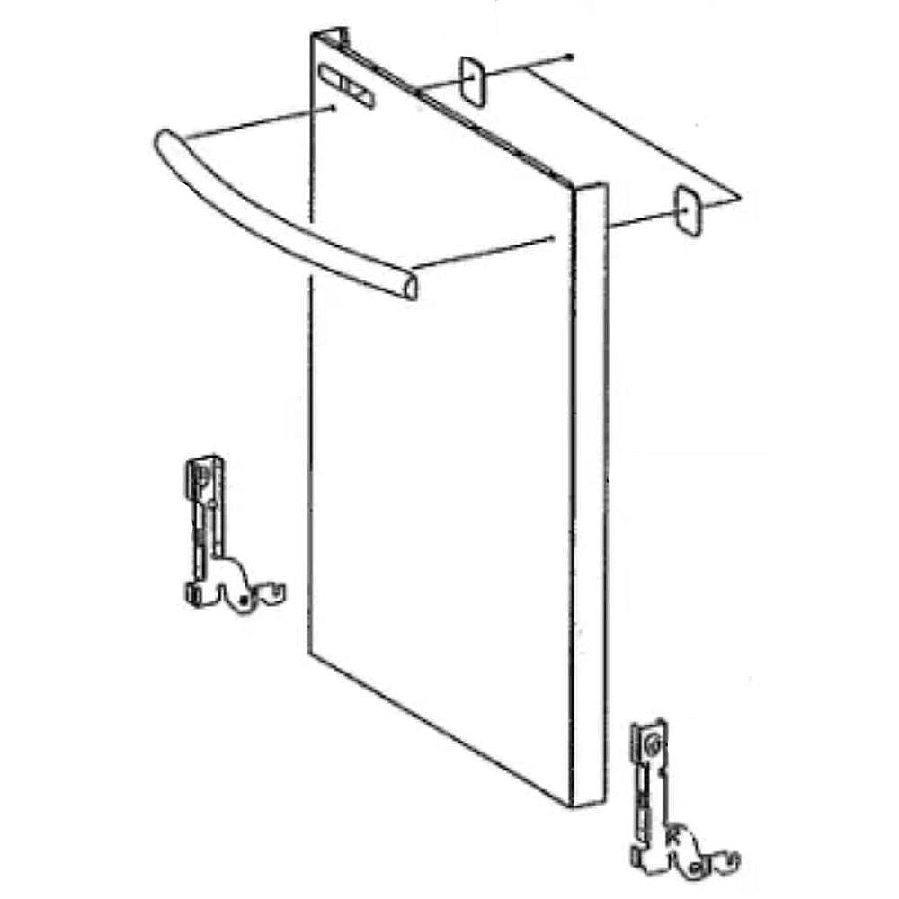 Part #dd82-01412B, Dishwasher Door Outer Panel Assembly