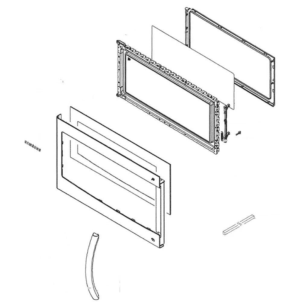 Part #de94-02416Z, Microwave Door Assembly (Replaces De94-02416W) / 27.56 x 16.14 x 6.30