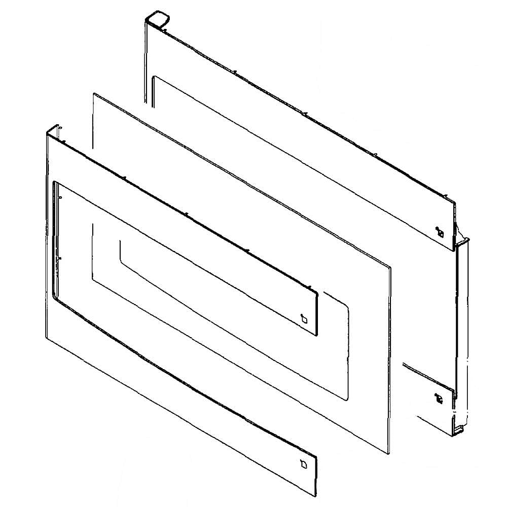 Part #de94-02520C, Microwave Door Outer Panel Assembly / 24.50 x 16.00 x 1.50
