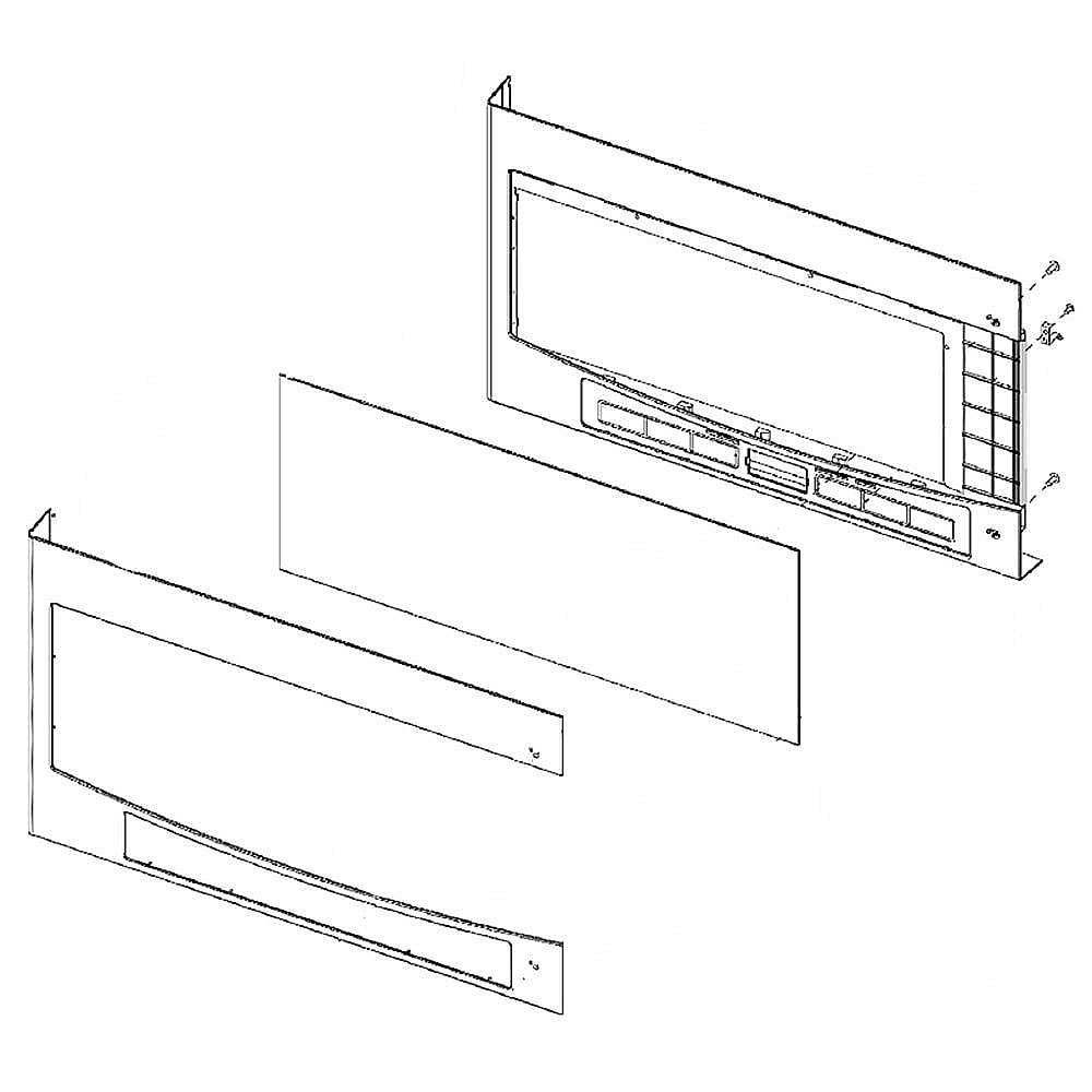 Samsung Part #de94-02674A, Microwave Door Outer Panel Assembly | 33.27 x 18.74 x 6.38