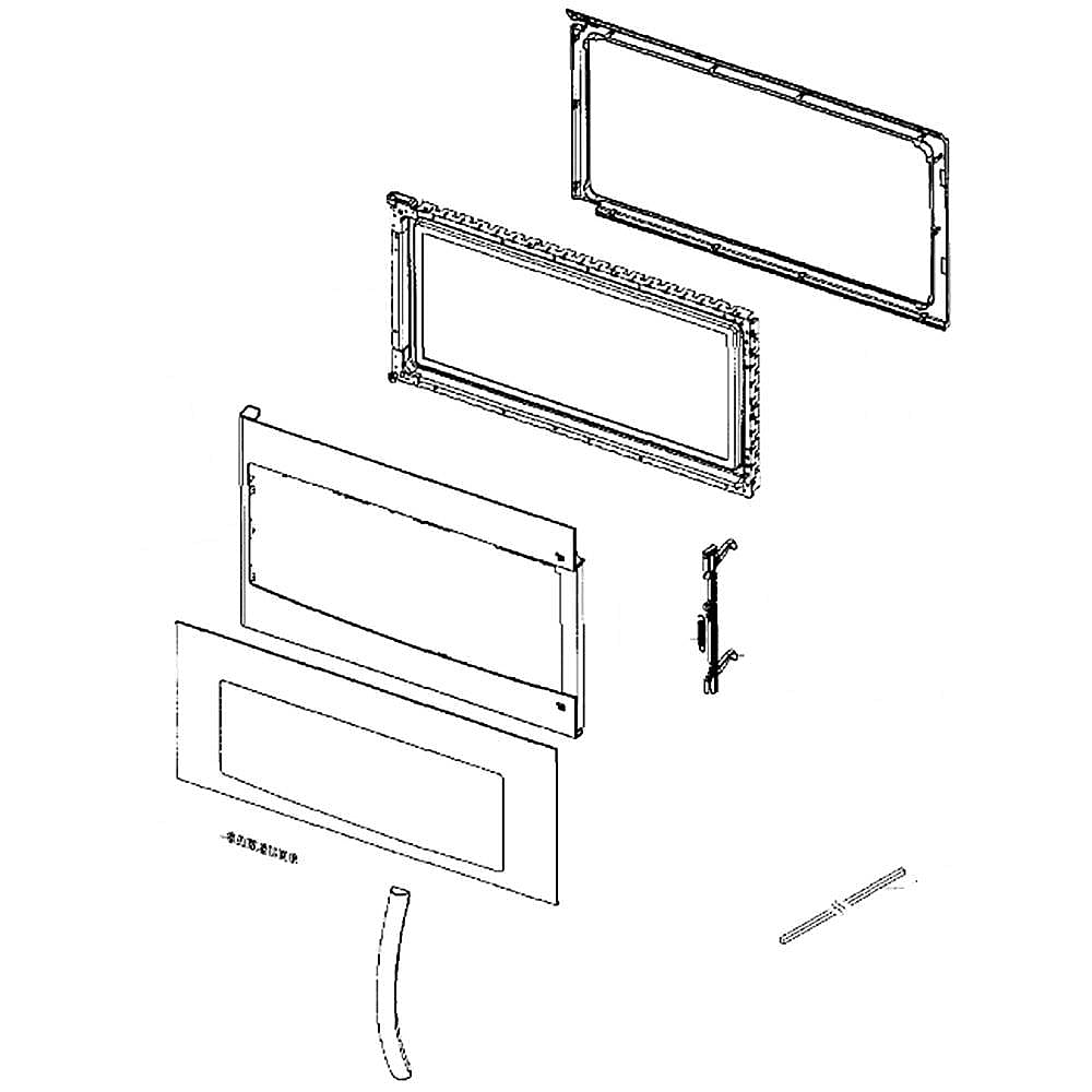 Part #de94-03159D, Samsung Microwave Door Assembly / 33.07 x 18.50 x 6.30