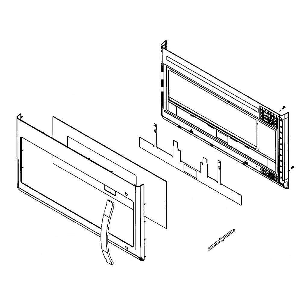 Part #de94-03184A, Microwave Door Outer Panel Assembly