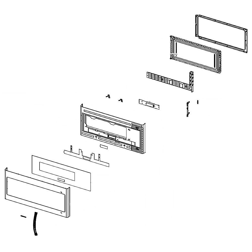 Part #de94-03611E, Microwave Door Assembly | 33.07 x 18.90 x 0.63