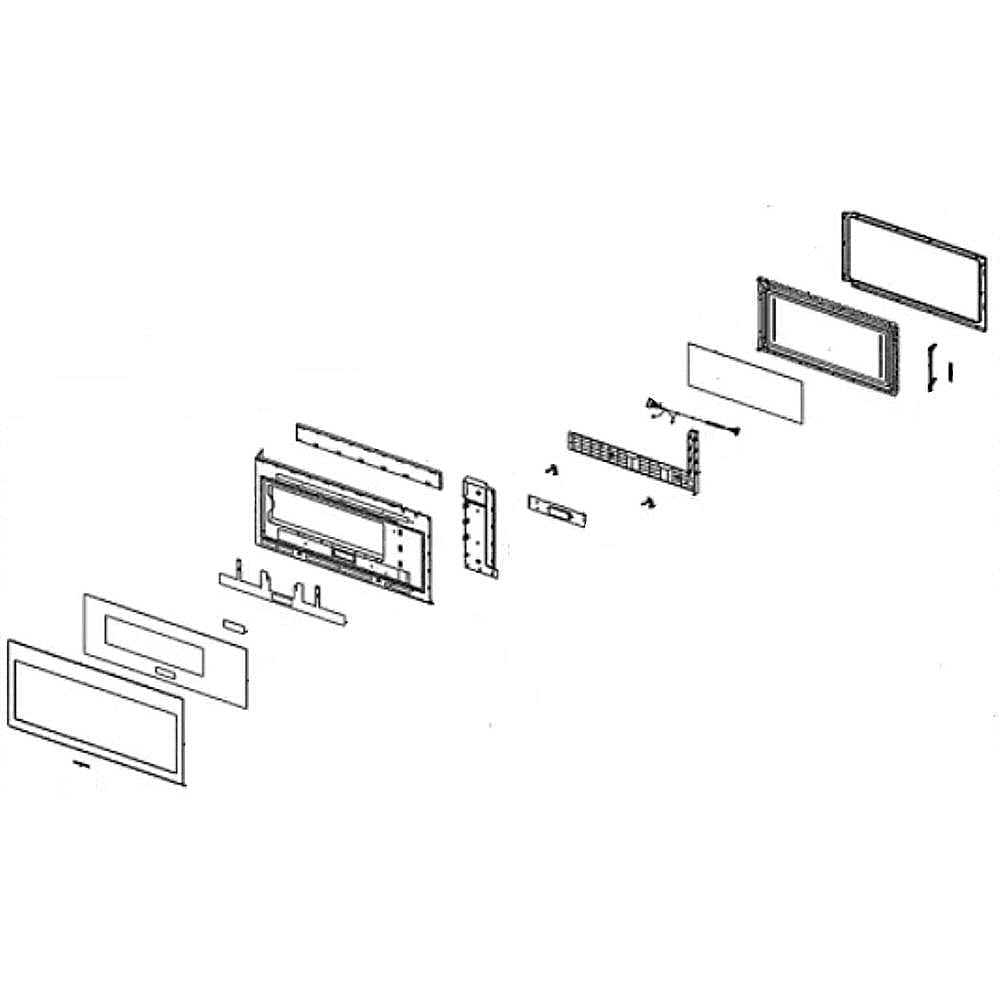 Part #de94-04094D, Microwave Door Assembly | 33.07 x 18.50 x 6.30