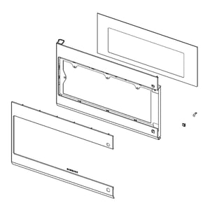 Microwave Door Outer Panel Assembly DE94-04314A