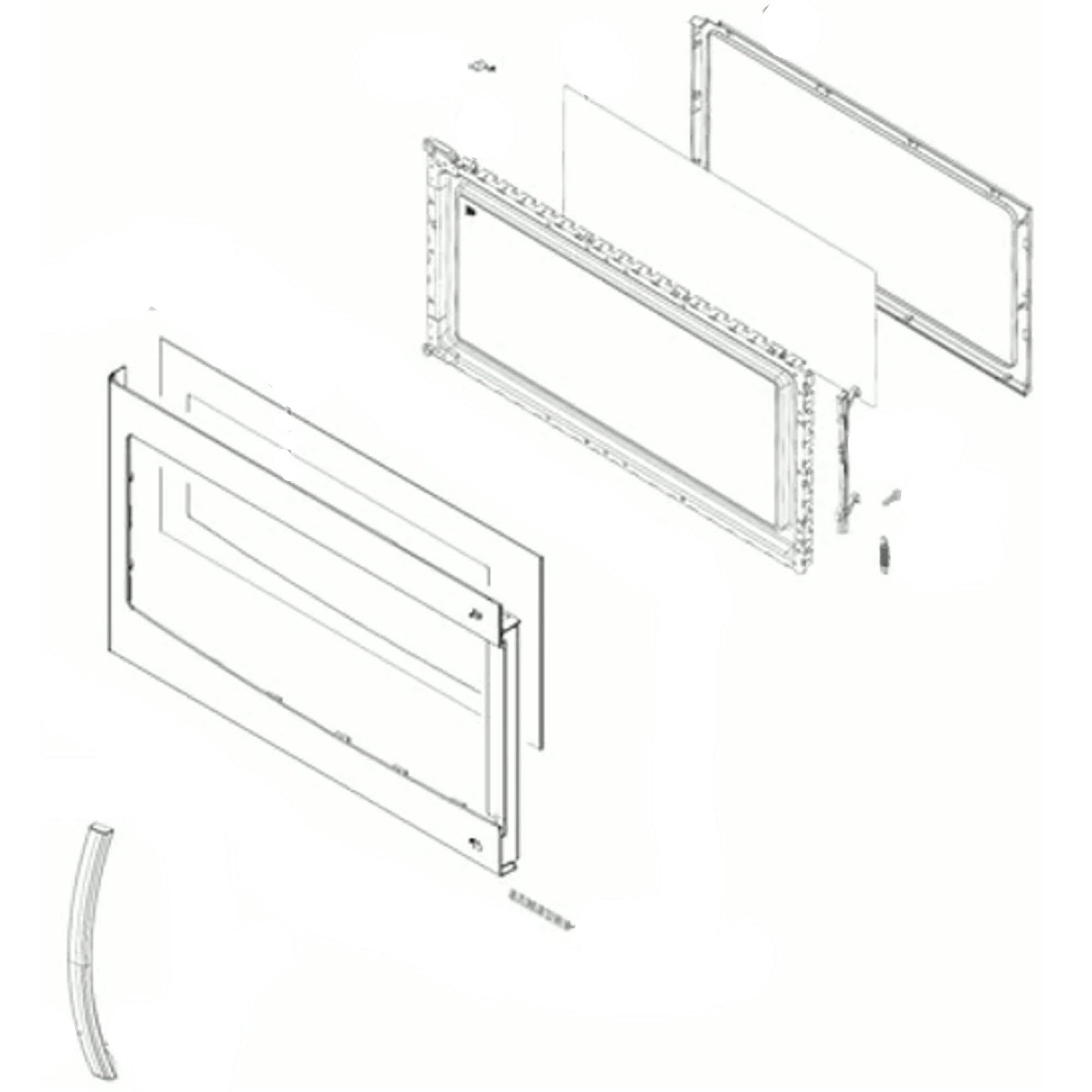Part #de94-05148A, Samsung Microwave Door Assembly