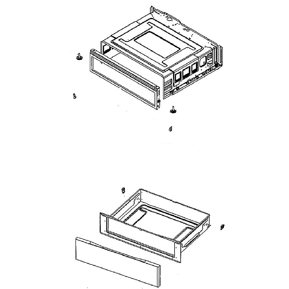 Part #dg90-00035H, Range Storage Drawer Assembly
