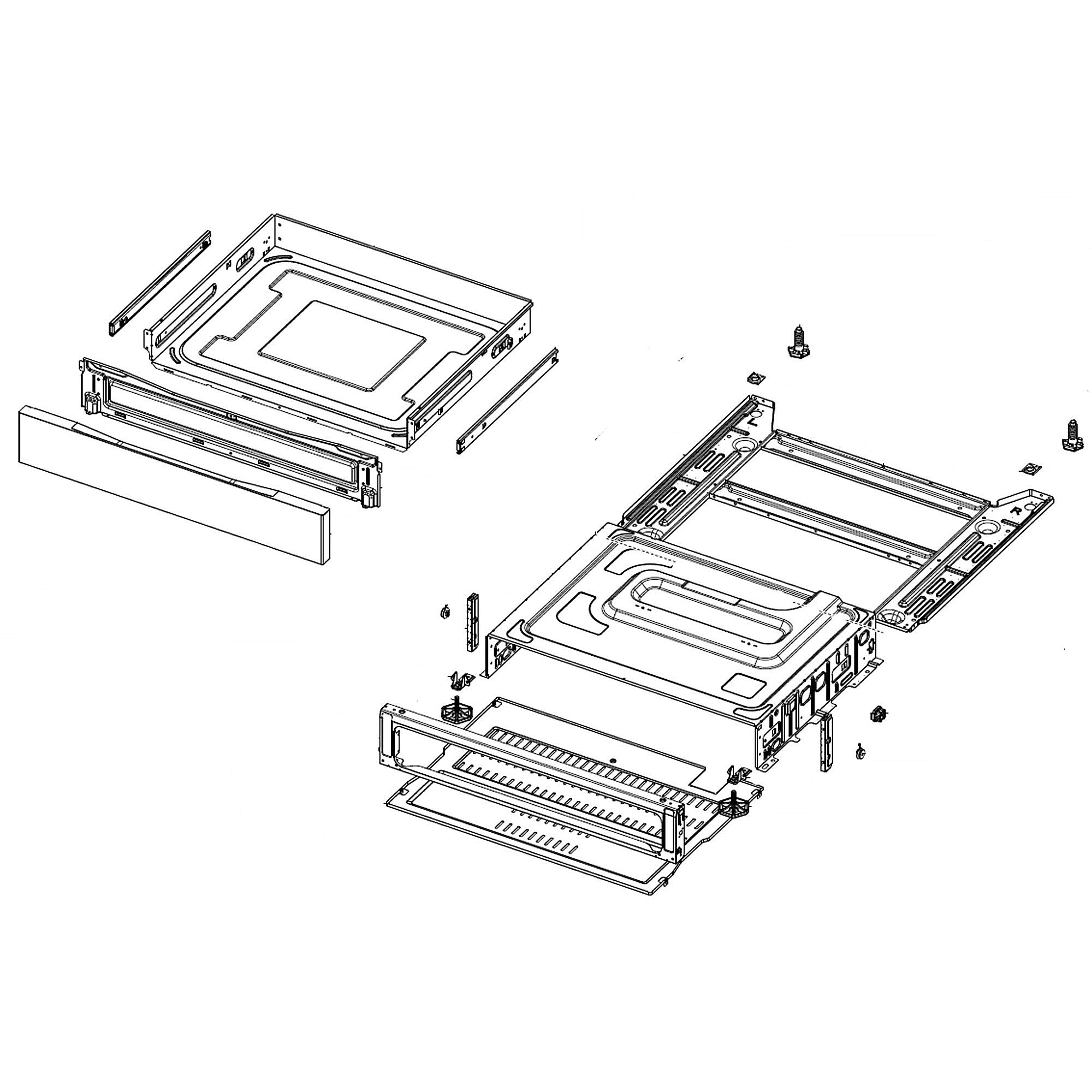 Part #dg90-01062A, Range Storage Drawer And Housing Assembly
