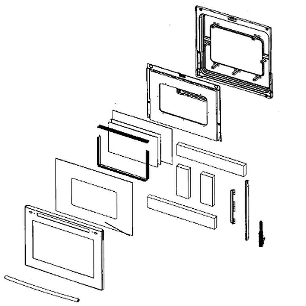 Part #dg94-00063B, Oven Door Assembly