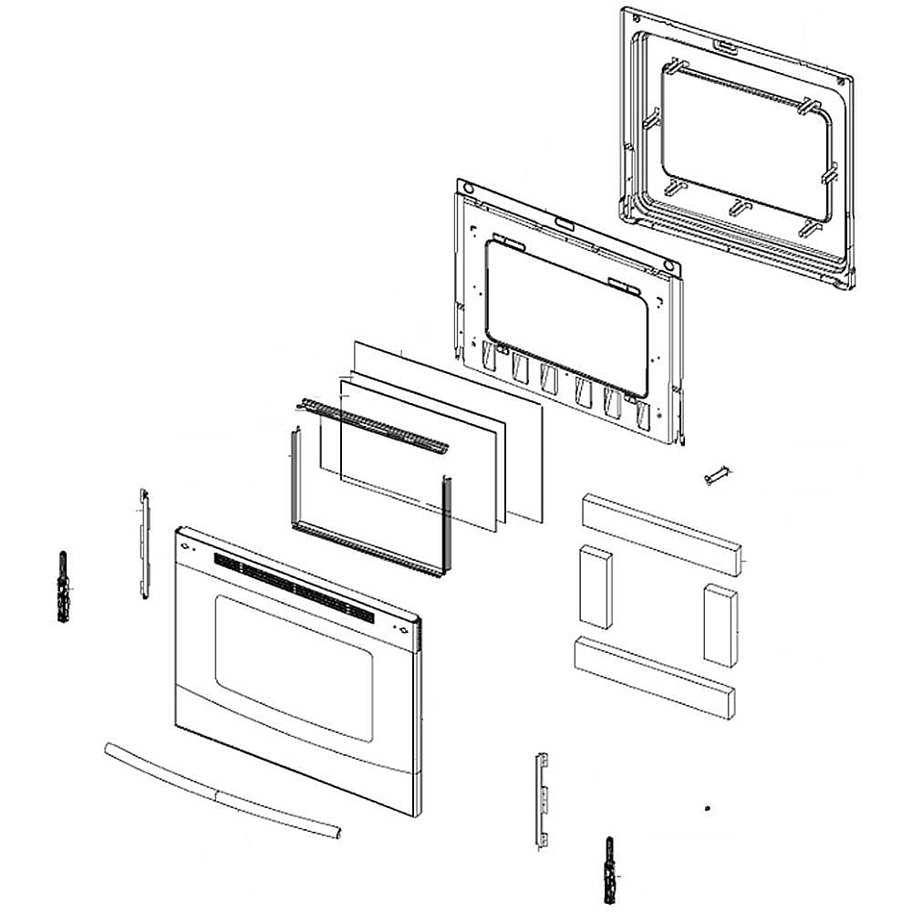 Part #dg94-00706A, Range Oven Door Assembly
