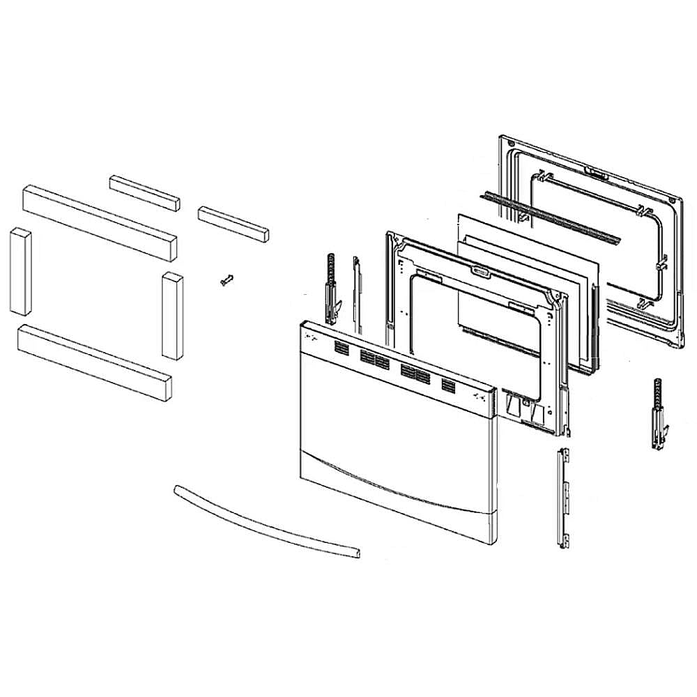Photo of Samsung Part #dg94-00758B, Range Oven Door Assembly from Repair Parts Direct
