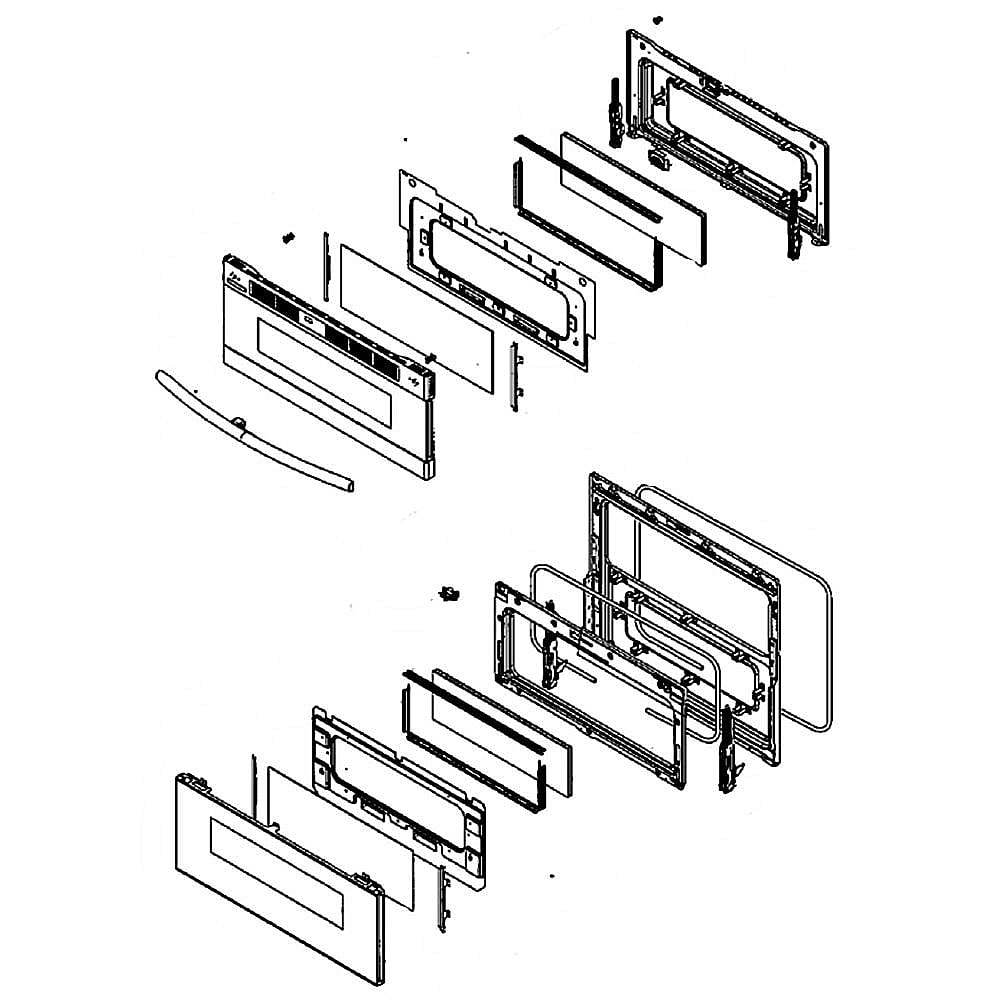 Part #dg94-01123C, Samsung Range Oven Door Assembly / 35.04 x 29.13 x 10.63