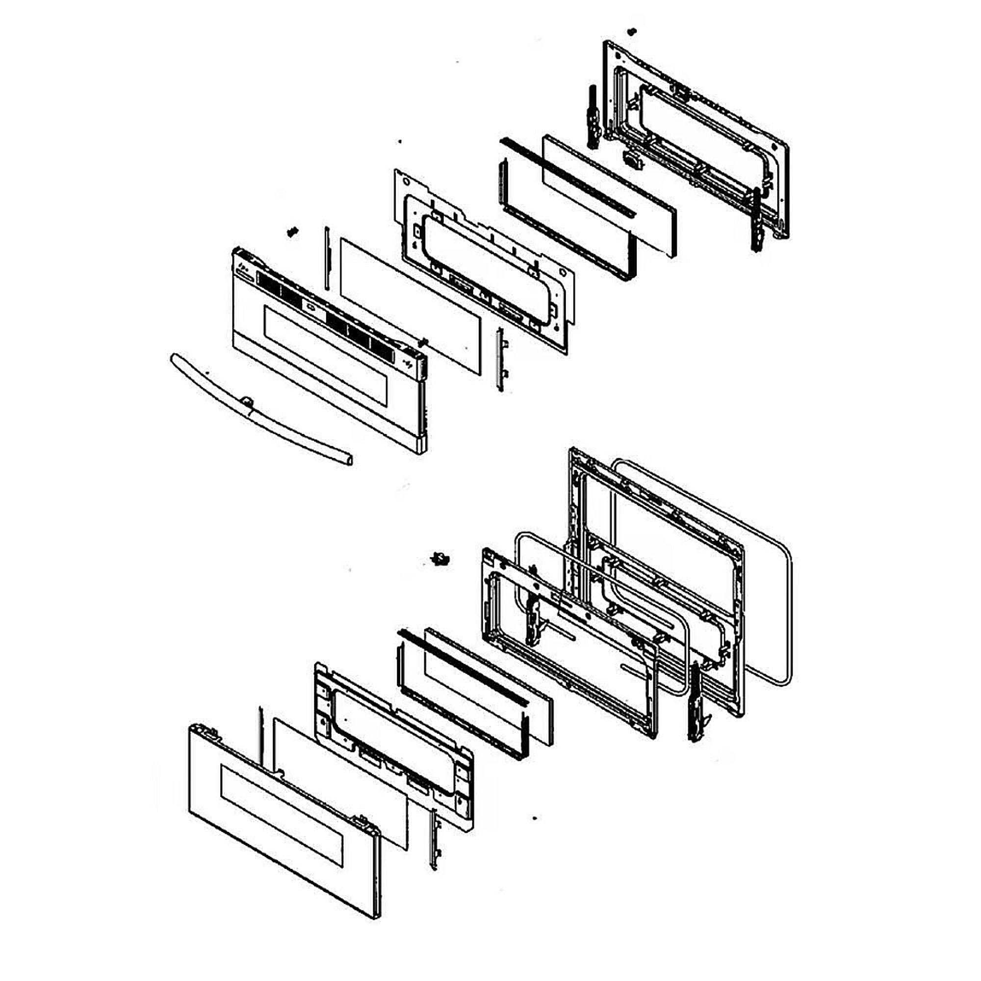 Photo of Samsung Part #dg94-01123D, Range Oven Door Assembly from Repair Parts Direct