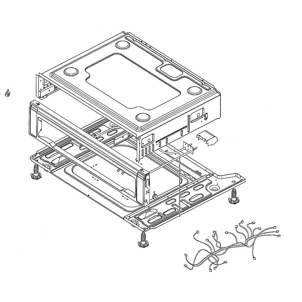 Part #dg94-01264A, Samsung Range Storage Drawer Frame Assembly