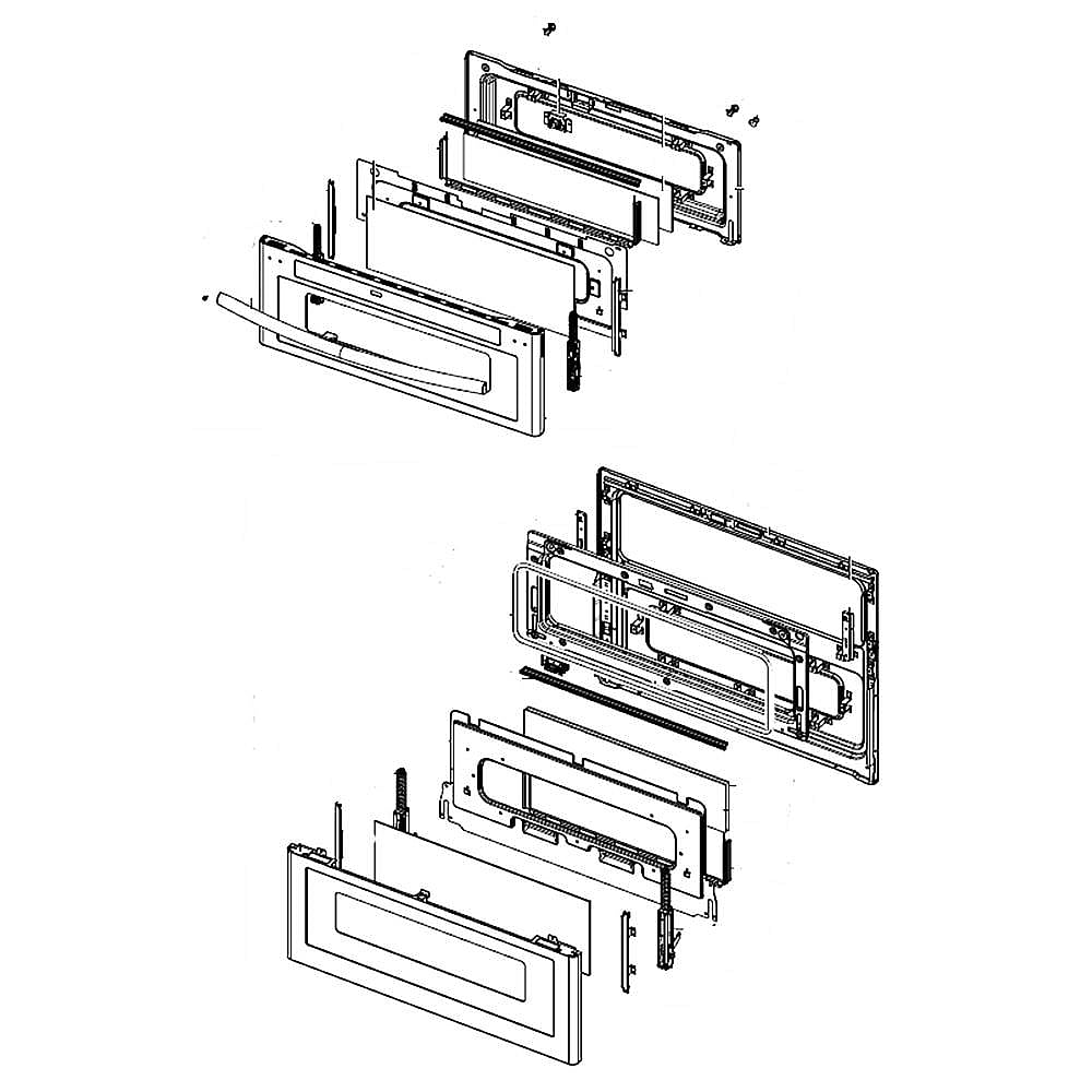 Part #dg94-01269B, Samsung Range Oven Door Assembly / 35.00 x 29.92 x 5.04