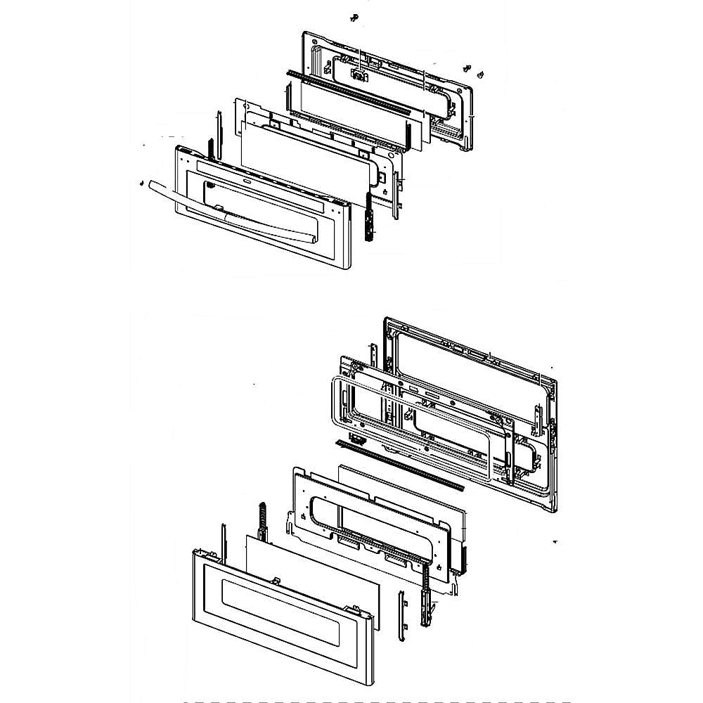 Photo of Samsung Part #dg94-01269D, Range Oven Door Assembly from Repair Parts Direct