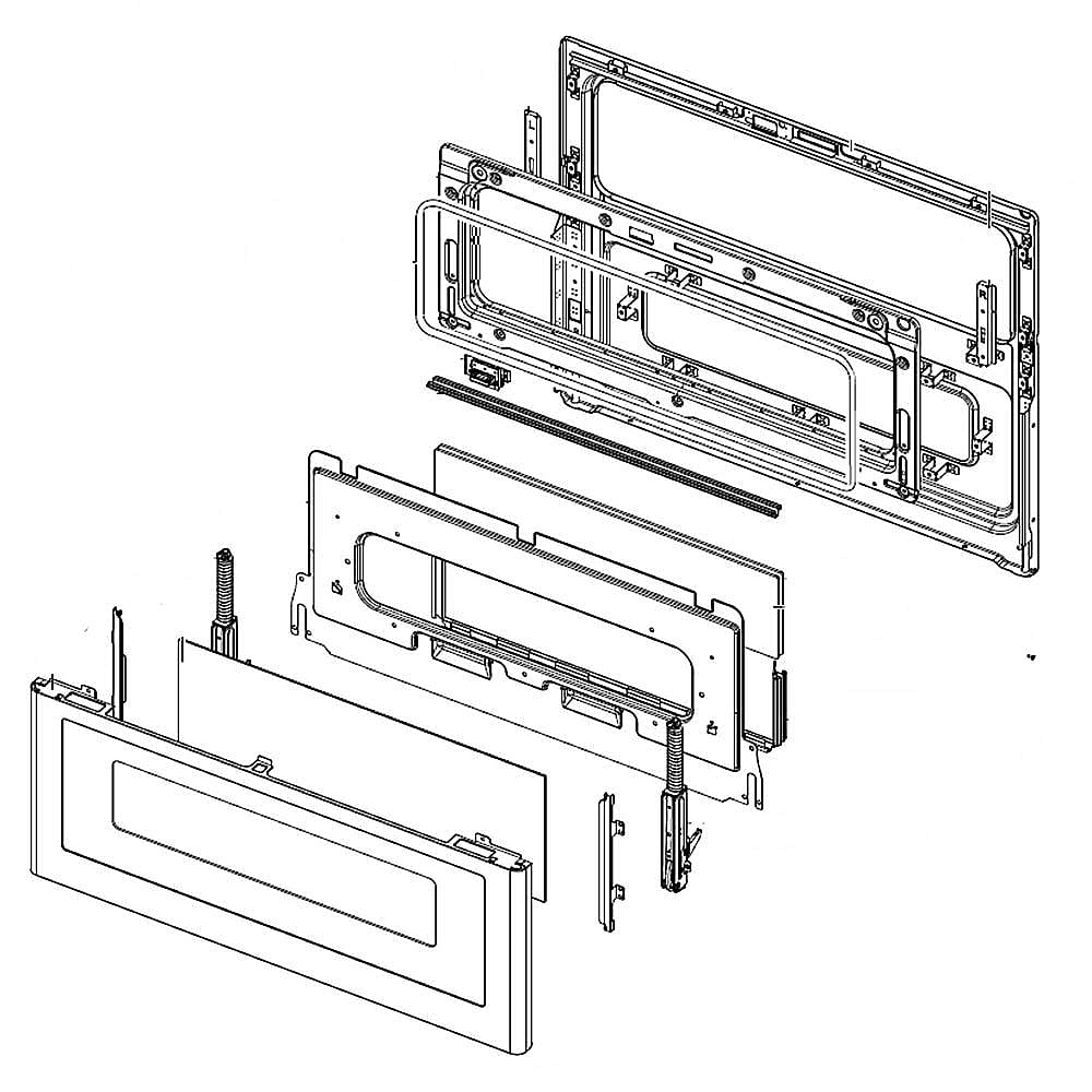 Part #dg94-01275A, Samsung Range Lower Oven Door Assembly