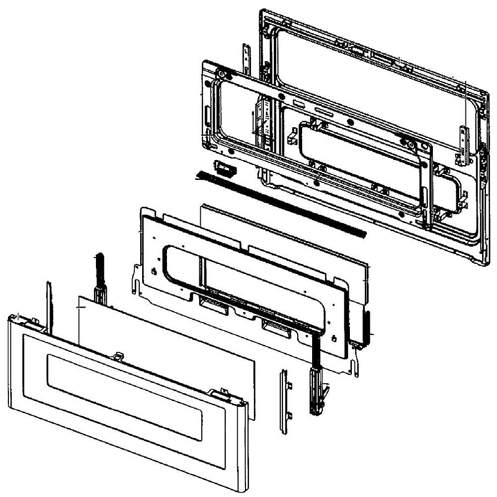 Part #dg94-01275F, Range Lower Oven Door Assembly