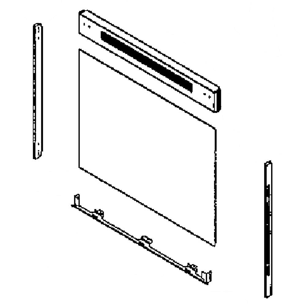 Part #dg94-01306B, Range Oven Door Outer Panel Assembly / 34.25 x 29.13 x 11.02