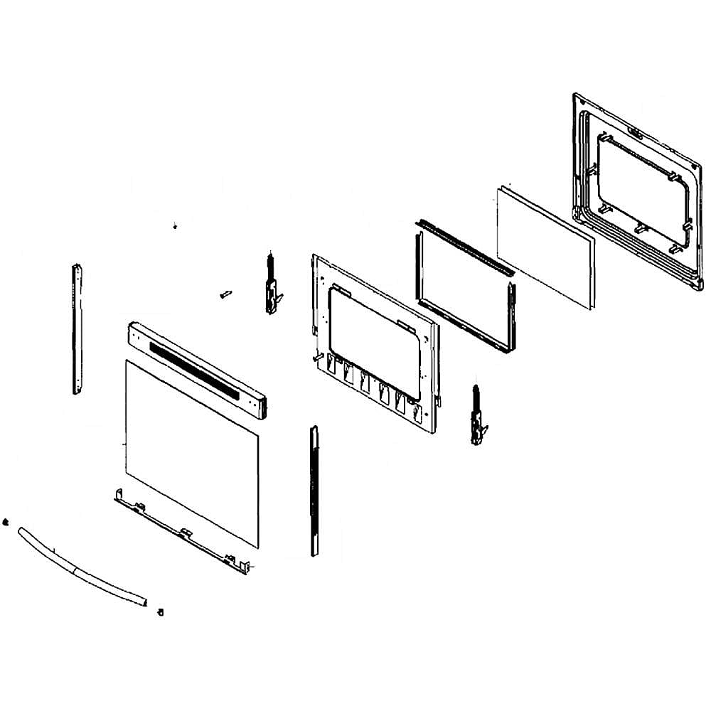 Part #dg94-01308B, Samsung Range Oven Door Assembly / 35.04 x 29.13 x 10.63