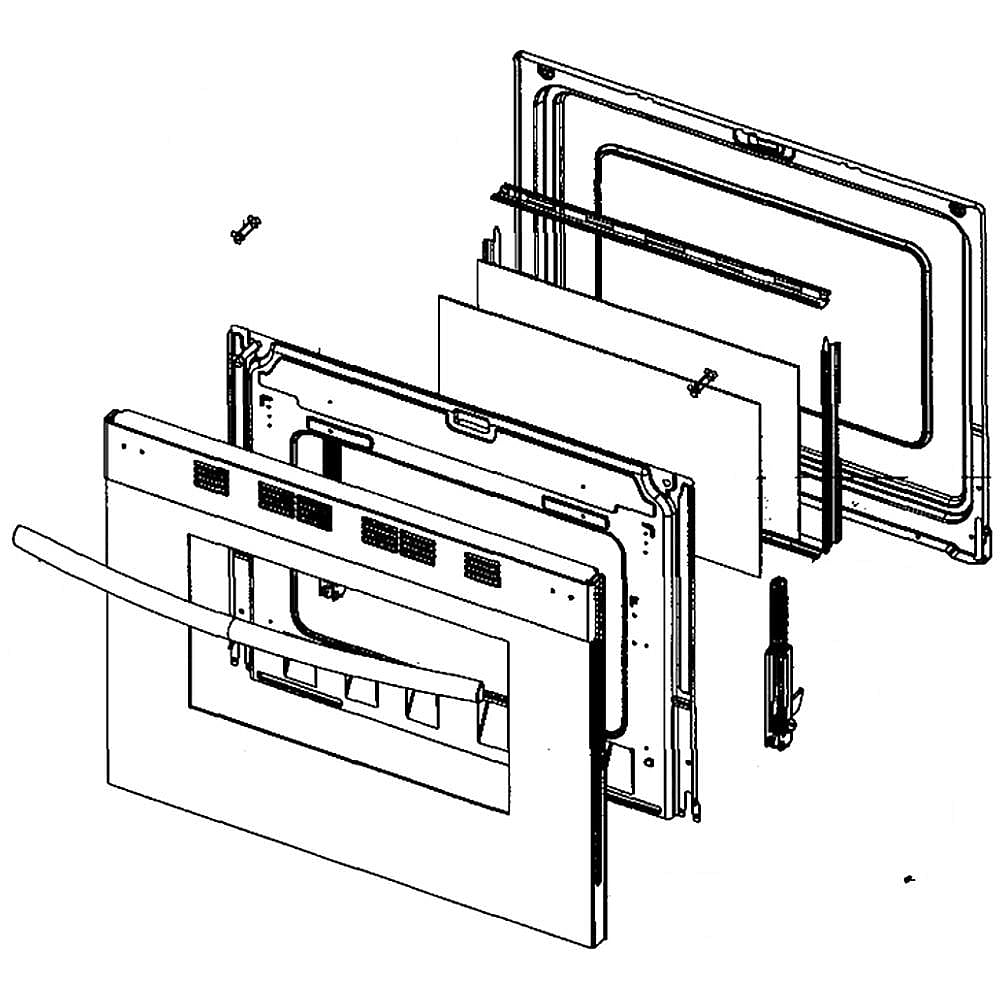 Part #dg94-01335C, Samsung Range Oven Door Assembly (White)