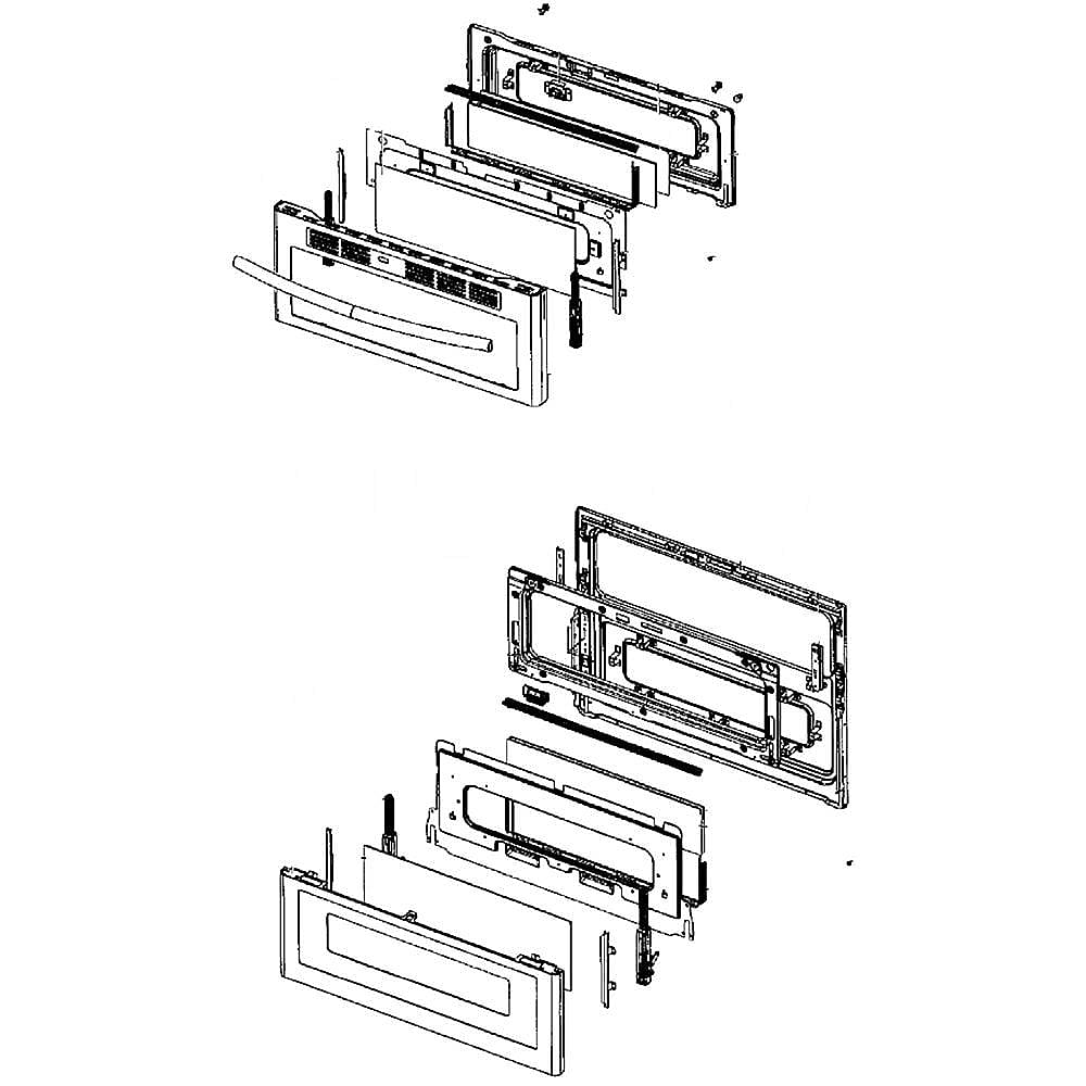 Part #dg94-01342A, Samsung Range Oven Door Assembly