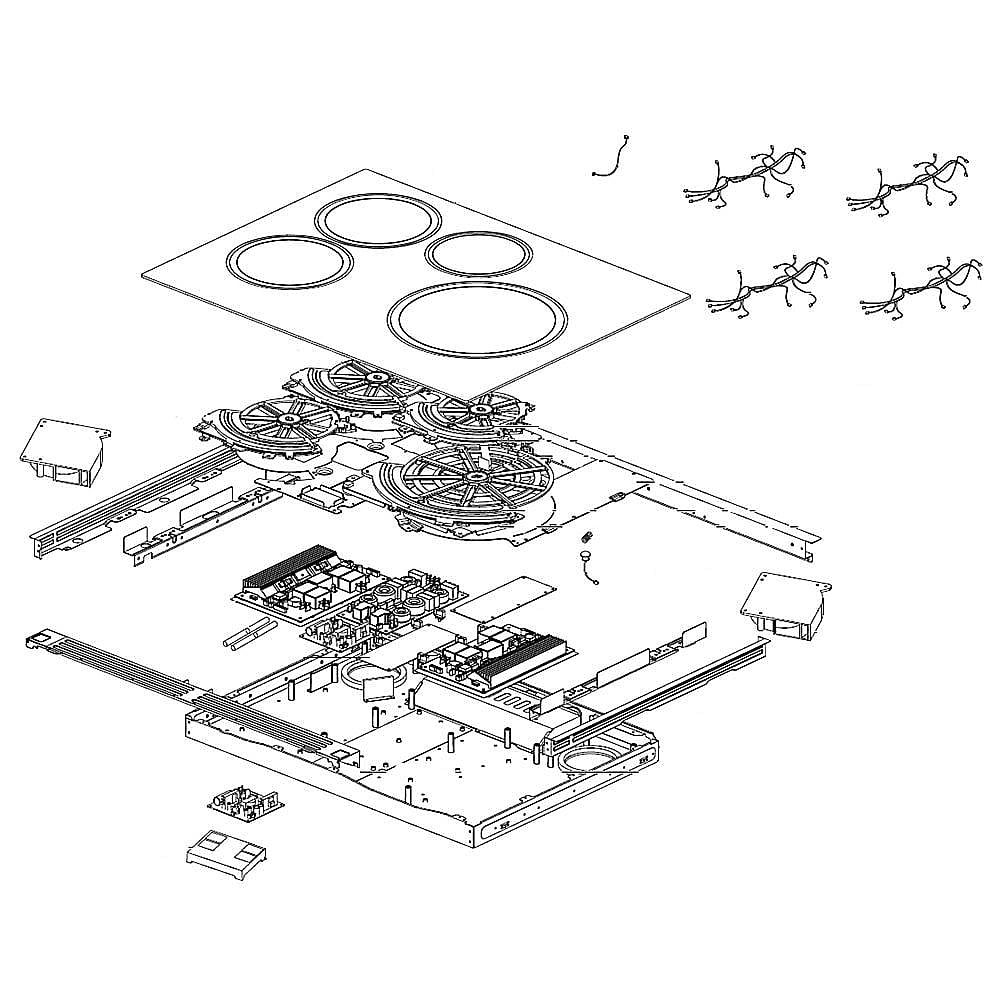 Samsung Part #dg94-01345A, Range Main Top And Induction Module Assembly | 34.25 x 27.17 x 5.71
