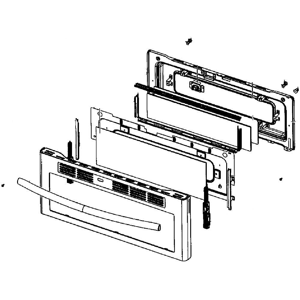 Part #dg94-01395A, Samsung Range Upper Oven Door Assembly