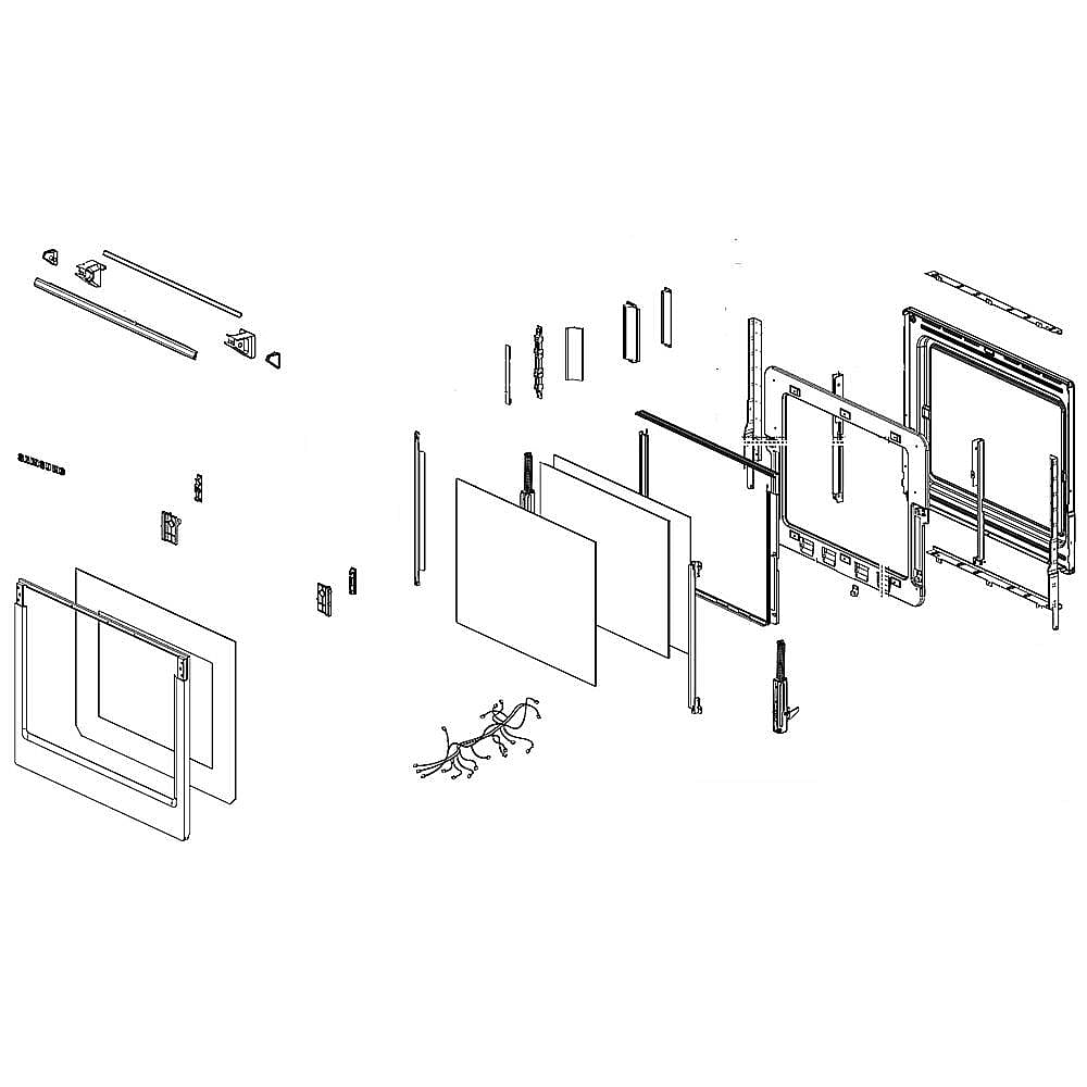 Part #dg94-01649A, Wall Oven Door Assembly / 34.65 x 29.53 x 10.24